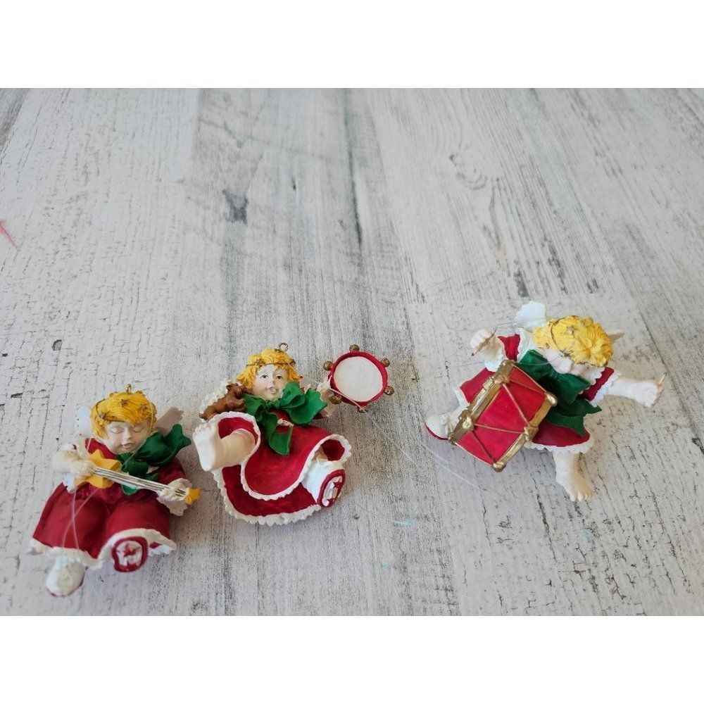 Silvestri Cheryl Johnson Cherub ornament angel musical band drum Xmas tree